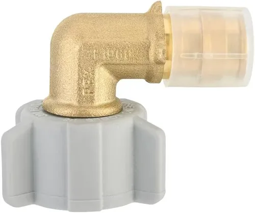 Miniatura 2 de Paquete de 2 accesorios de latón EFIELD Pex-A de expansión de flujo completo de 1/2 pulgada Pex X 1/2 pulgada NPT hembra codo giratorio, ASTM F1960