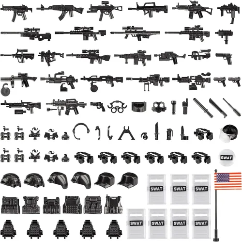 Miniatura 11 de 51 piezas de figuras de soldados de juguete, armas de camuflaje de Estados Unidos, juego de juguetes de batalla del ejército, paquete de armas, kits