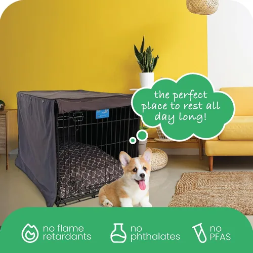 Miniatura 6 de Molly Mutt I'm a Realist - Funda para jaula de perro, funda de lona 100% algodón con 2 paneles enrollables, ideal para jaula de perro o gato, Soy