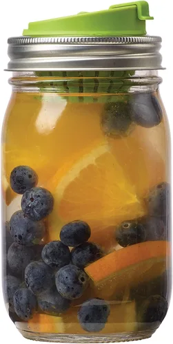 Miniatura 7 de Jarware Tapa de infusión de frutas para frascos Mason de boca regular, color verde (paquete de 2)