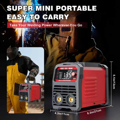 Miniatura 7 de Soldador de palo 2 en 1 de 110 V 135A, máquina de soldadura portátil TIG MMA, inversor IGBT Mini soldador eléctrico con pantalla digital, diseño