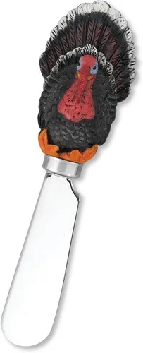 Miniatura 2 de Supreme Housewares Esparcidores de queso de pavo, asas de resina pintadas a mano con cuchillas de acero inoxidable para untar queso crema, Turkey
