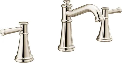 Miniatura 12 de Moen Dartmoor T6405 - Grifo de baño de arco bajo cromado de dos manijas, válvula se vende por separado, T6405