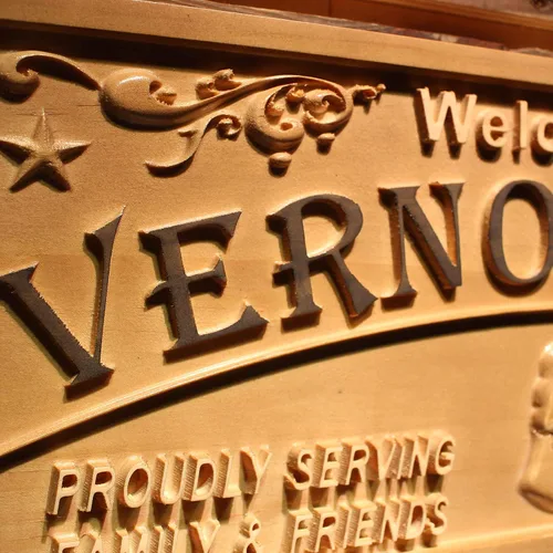Miniatura 2 de ADVPRO wpa0053 - Letrero personalizado con nombre grabado en 3D de madera para el hogar, bar, cerveza, decoración del hogar, placas de casa de lago