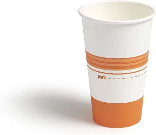 Miniatura 3 de Staples Perk - Vasos calientes de papel de 16 onzas, 500 unidades de tazas de café desechables a granel para bebidas calientes, blanco/naranja
