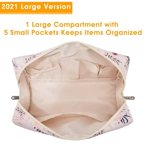 Miniatura 3 de Narwey Linda Bolsa de Maquillaje de Viaje, Bolsa Organizadora de Cosméticos, Bolsa de Aseo de Viaje, Bolsas de Maquillaje con Compartimentos