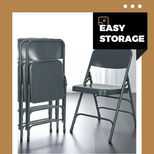 Miniatura 10 de OEF Furnishings Triple Brace Silla plegable de acero, azul