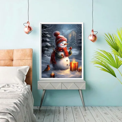 Miniatura 4 de Reofrey Kits de arte de diamantes de bricolaje para adultos, Navidad, Papá Noel, taladro completo, redondo, diamantes de imitación, kits de pintura