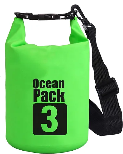 Miniatura 45 de 2L/3L/5L/10L/15L/20L/30L 500D Lona resistente PVC impermeable bolsa seca saco para kayak/canoa/pesca/rafting/natación/campamento/snowboard Rosado