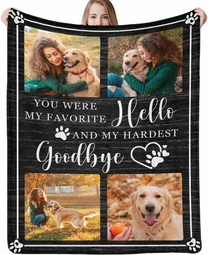 Miniatura 32 de Artsadd Manta de memoria personalizada, regalo personalizado con imagen de perro, manta conmemorativa, regalo de condolencias para amantes
