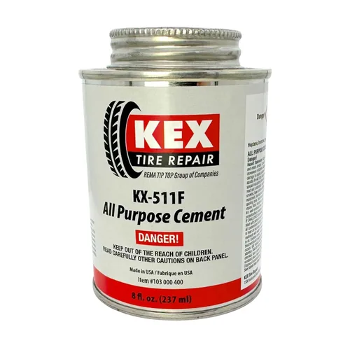 KEX Pegamento de goma vulcanizado frío del cemento de la reparación del enchufe del remiendo del neumático y del tubo 8oz lata