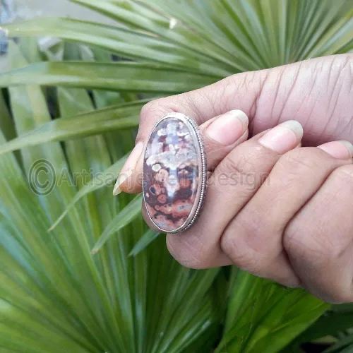 Miniatura 4 de Handmade Red Ocean Jasper Ring, 925 Silver Jewelry, Bohemian Statement Ring, Jasper Gemstone Ring, Healing Stone Ring, Unique Engagement Gift