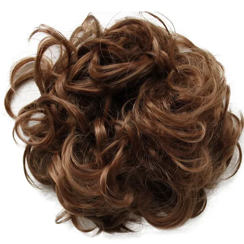 Miniatura 22 de CAISHA Postizo de Cabello, Envoltura de Cabello, Fibras Sintéticas Resistente al Calor, Rizado Desordenado, Recogido, Negro HW6
