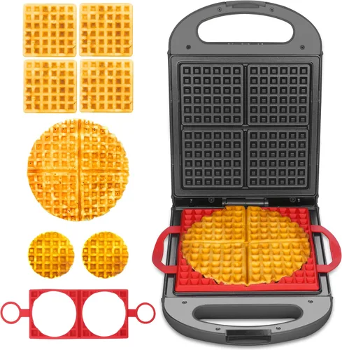 Miniatura 7 de Baker's Friend waflera belga, plancha cuadrada para gofres, Waflera Eléctrica, plato de cocina antiadherente, waflera clásica y múltiple, 4