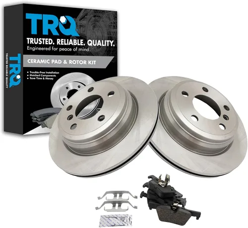 Miniatura 84 de TRQ Kit de rotor de freno trasero y pastillas de cerámica Posi premium compatible con camioneta Chevy GMC
