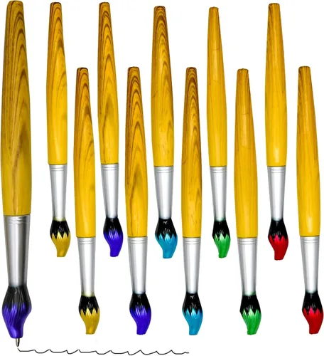 25 Uds. novedosos bolígrafos con forma de pincel de bambú, bolígrafos de madera para artistas de arte, escuela, oficina, fiesta, papelería, Navidad