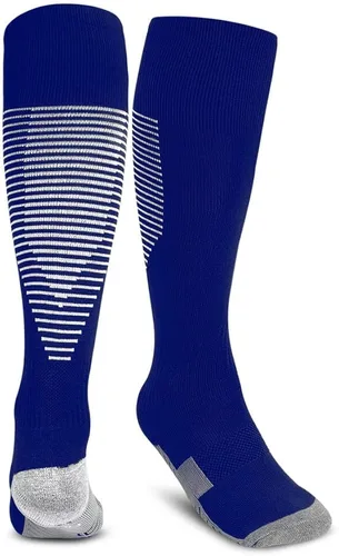 Miniatura 9 de Calcetines deportivos de fútbol para niños 2 pares de calcetines altos hasta la rodilla para niños y niñas talla de zapato 3-65 edades de 6-12 años