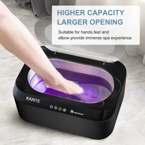 Miniatura 5 de Máquina de cera de parafina Karite para manos y pies con tapa de apertura automática, baño de parafina, fusión rápida de cera en 20 minutos, control