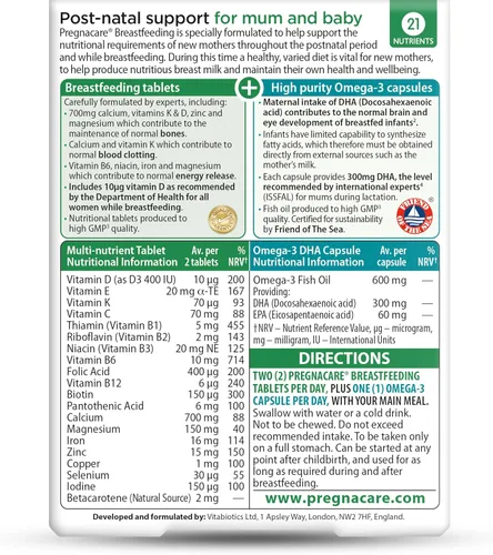 Miniatura 2 de Vitabiotics - Pregnacare - Lactancia materna - 84 Tabletas