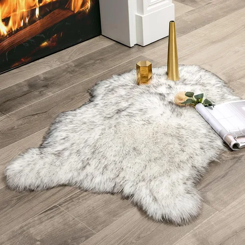 Miniatura 21 de MIULEE Alfombra de Piel de Oveja Sintética de 3 x 5 Pies, Alfombras de Área Mullidas de Lujo - Alfombra Decorativa Shag Súper Suave para Dormitorio
