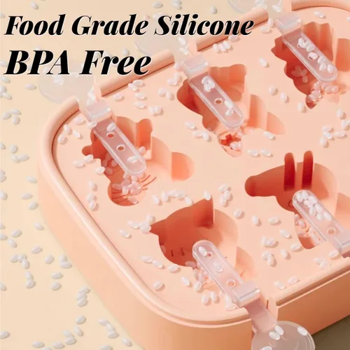 Miniatura 3 de Paquete de 2 moldes para paletas para niños, 6 piezas de silicona para hacer helados, moldes de helado congelados, accesorios de cocina, leche