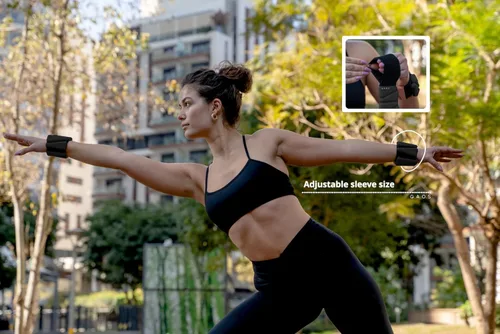Miniatura 5 de GAOS - Pesas de muñeca y tobillo para mujer, brazaletes ponderados para pilates, yoga, caminar y entrenamiento de fuerza, ajuste ajustable, diseño