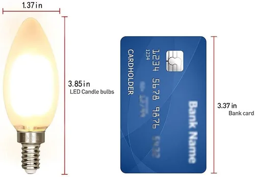 Miniatura 4 de Bombilla LED regulable para candelabro, blanco cálido, equivalente a 2700 K, 40 W, base E12, bombillas LED de vela C35, forma de torpedo de vidrio