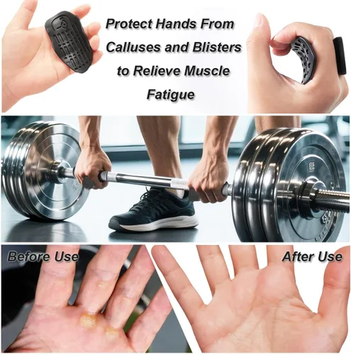 Miniatura 2 de Agarres de entrenamiento antideslizantes, protectores de palma de goma para levantamiento de pesas, dominadas, mancuernas, entrenamiento de fitness