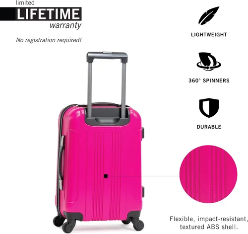 Miniatura 2 de Kenneth Cole REACTION Out of Bounds - Maleta de viaje ligera y duradera de 4 ruedas, Magenta, Out of Bounds - Maleta de viaje de 4 ruedas giratoria