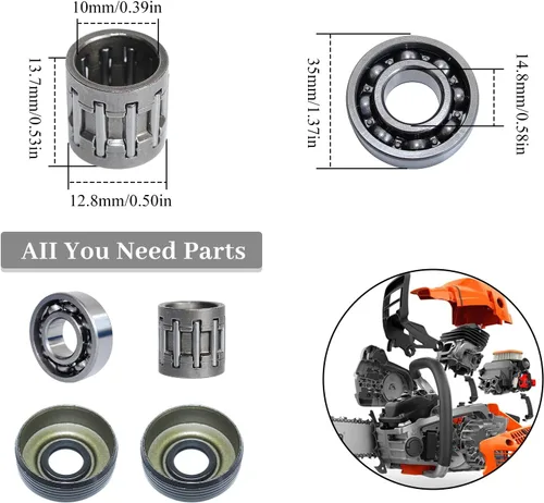 Miniatura 2 de Kit de sello de aceite del cojinete del cigüeñal para HUSQVARNA 340 340E 345 345E 350 EPA motosierra piezas 503932301 503932302