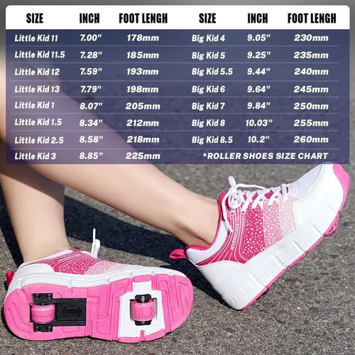 Miniatura 2 de Zapatos deportivos con ruedas para niños y niñas, calzado unisex con tacón con ruedas, tenis deportivos de primera calidad para niños y niñas