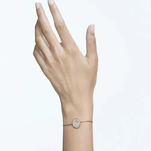 Miniatura 3 de Swarovski Pulsera Signum, Cisne, blanco, Baño en tono oro rosa