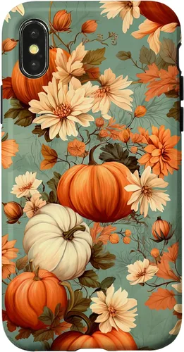 Miniatura 5 de Funda con temática de otoño para iPhone 12/12 Pro, diseño vintage de otoño con diseño de calabaza y calabaza