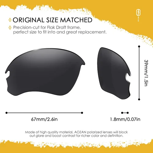 Miniatura 14 de ANSI Z87.1 Replacement Lenses For Oakley Flak Draft OO9364 Sunglass