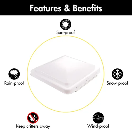 Miniatura 4 de Expert - Repuesto de tapa de ventilación para autocaravana (paquete de 1), ajuste universal para remolques, cámpers y autocaravanas, cubiertas