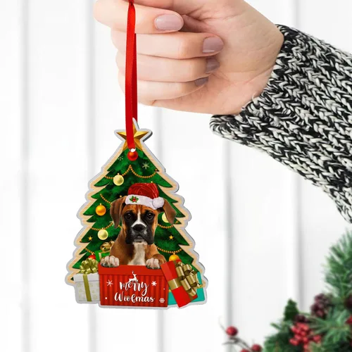 Miniatura 7 de Adornos de perro boxer para árbol de Navidad, adorno de aluminio boxer, decoración de Navidad 2023 para amantes de los boxeadores, mamá de perro