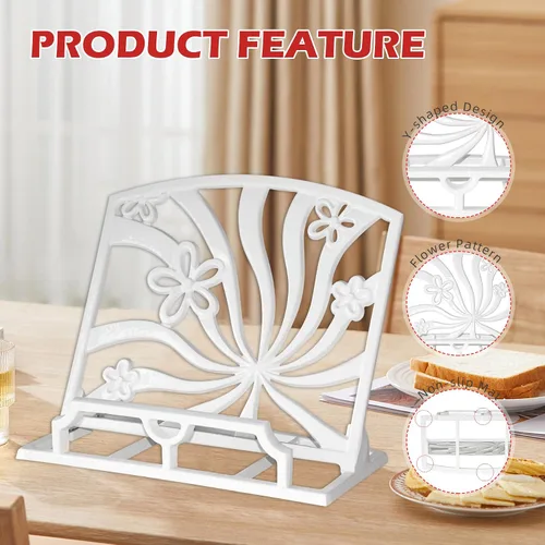 Miniatura 3 de Elegante soporte para libros de cocina de hierro fundido, soporte decorativo de metal para libros de recetas para Biblia, soporte de libro