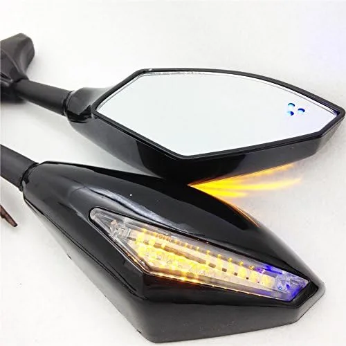 Miniatura 9 de SMT-Espejo LED azul para señal de giro compatible con Honda Cbr 125R 150R Suzuki Sv650S Katana Tl1000R [B00RW3OQGC]