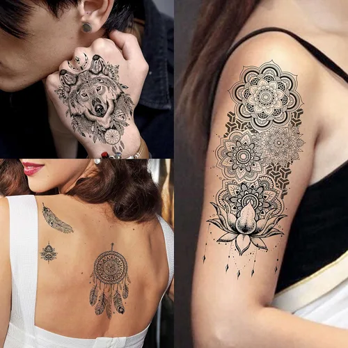 Miniatura 4 de VANTATY - Tatuajes temporales, diseño de flor 011