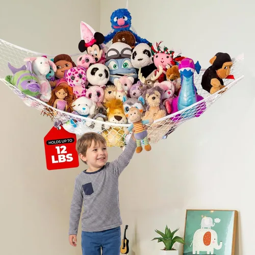 Miniatura 20 de Lilly's Love Hamaca para animales de peluche, organizador colgante de esquina, almacenamiento de juguetes, red de almacenamiento de animales