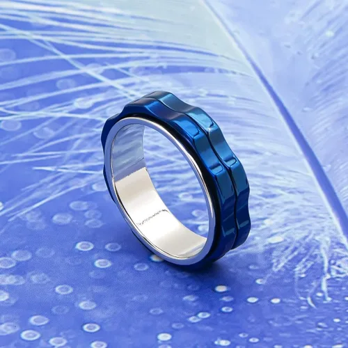 Miniatura 4 de AmorArtSky Anillos antiestrés para mujeres y hombres con ansiedad anillo giratorio de acero inoxidable de titanio, anillo para el pulgar, anillo