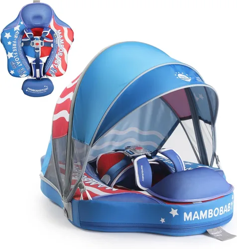 Mambobaby Float Deluxe - Flotador de piscina para bebés: entrenador de natación seguro y cómodo para bebés y niños pequeños, diseño no inflable,