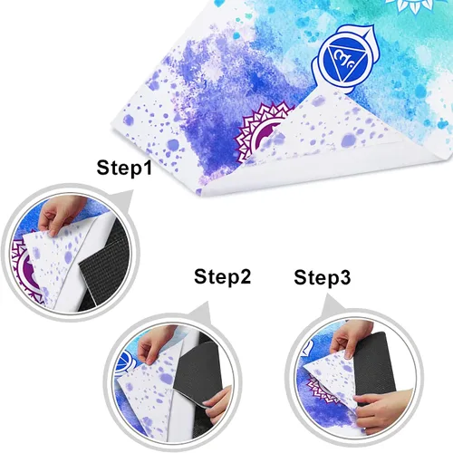 Miniatura 3 de Toalla para esterilla de yoga con bolsillos en las esquinas, toallas de yoga de microfibra para yoga caliente, antideslizantes, absorben la humedad