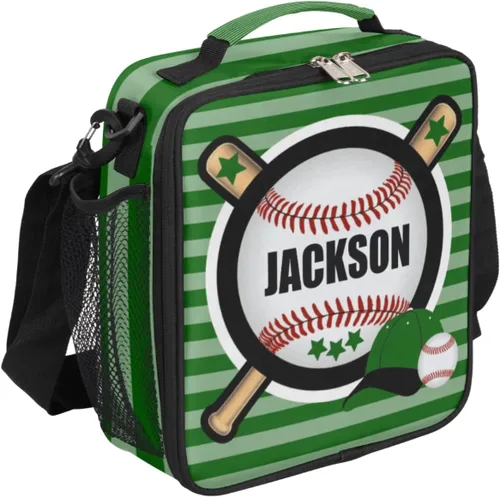 Miniatura 25 de Bolsa de almuerzo personalizada para niñas, niños, adolescentes, hombres y mujeres, regalo personalizado, bolsa de almuerzo, pelota de fútbol, azul
