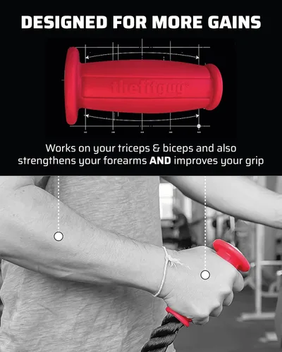 Miniatura 5 de THEFITGUY Accesorio de cable de cuerda de tríceps de agarre ergonómico, 16.5 pulgadas de longitud, comodidad antideslizante, reduce la presión