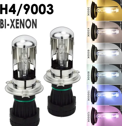 Miniatura 3 de Bombillas HID H4 9003 Bi-Xenon de 35 W superbrillantes de doble luz para faros delanteros, 10000 K, azul profundo, paquete de 2