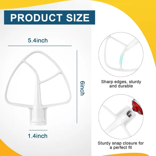 Miniatura 5 de Batidor plano recubierto K45B para mezclador KitchenAid, accesorio mezclador de ayuda de cocina, accesorios mezcladores Kitchenaid mezclador