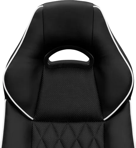 Miniatura 8 de Techni Mobili Silla ejecutiva de piel sintética con reposabrazos acolchados, silla de oficina de estilo de carreras ajustable en altura con control