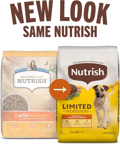 Miniatura 2 de Nutrish - Comida seca para perros con ingredientes limitados, receta de carne de cordero y arroz integral, bolsa de 14 lb, el embalaje puede variar