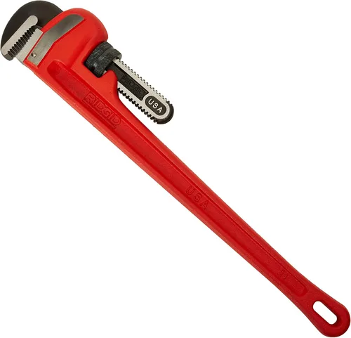 RIDGID 31030 - Llave de tubería recta de servicio pesado, llave de fontanería resistente de 24 pulgadas con hilos autolimpiantes y mordazas de
